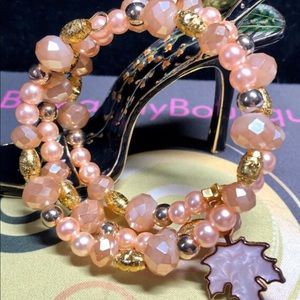 🍁Canada maple leaf, peach colors/fall colors bracelet